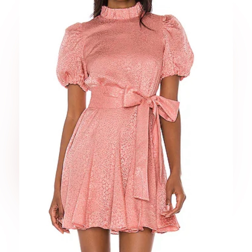 Alice + Olivia Pink Puff Sleeve Mini Dress